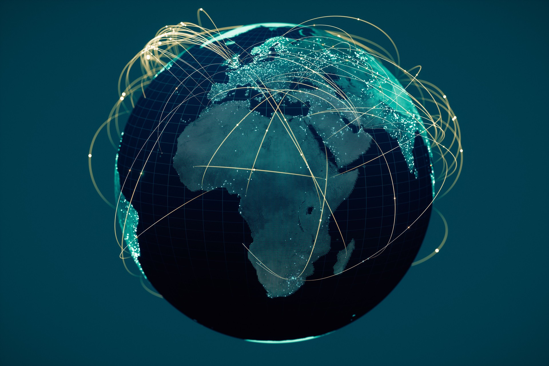 Global Communication Network (World Map Credits To NASA)